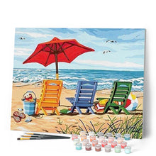 Charger l'image dans la galerie, peinture par numéros | Chaises à la Plage | facile, france, paysages | FiguredArt