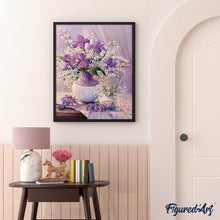 Charger l'image dans la galerie, peinture par numéros | Vase pourpre élégant | animaux, complexe, fleurs, france, éléphants | FiguredArt