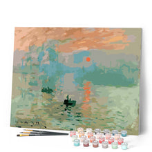 Charger l'image dans la galerie, peinture par numéros | Monet Impression Soleil Levant | bateaux, facile, france, monet, paysages | FiguredArt