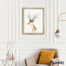 Charger l'image dans la galerie, peinture par numéros | Cerf aux jolis bois fleuris | animaux, facile, rennes et biches | FiguredArt