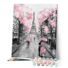 Charger l'image dans la galerie, peinture par numéros | Tour Eiffel au Printemps et arbres en Fleurs | facile, ville | FiguredArt