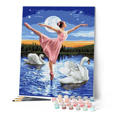 Charger l'image dans la galerie, peinture par numéros | Le Lac des Cygnes | cignes, danse, france, intermédiaire, oiseaux | FiguredArt