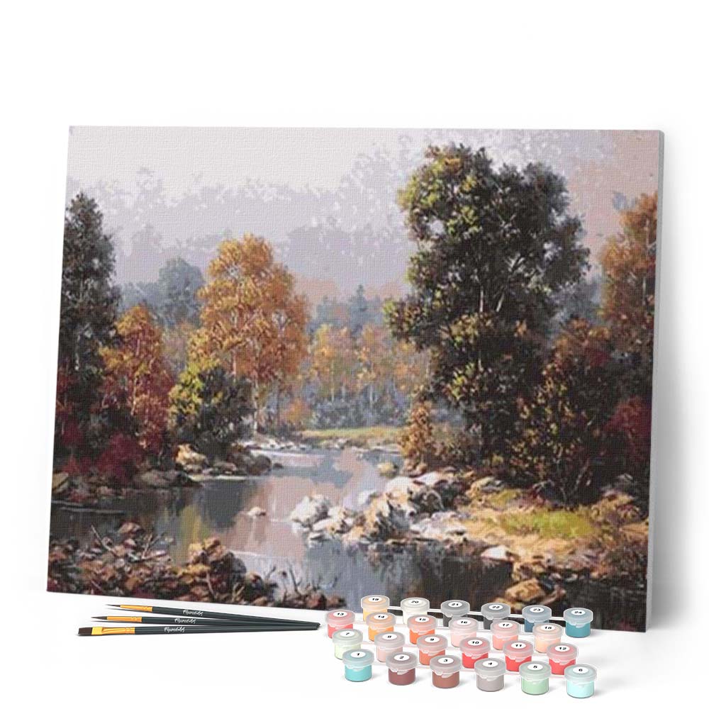 Impression Sur Toile Paysage Pont Forestier – Triptyque Art Mural Prêt à Accrocher