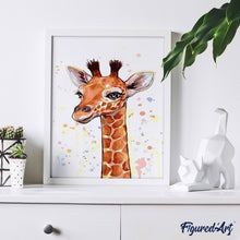 Charger l'image dans la galerie, peinture par numéros | Girafe souriante | animaux, facile, france, girafes | FiguredArt