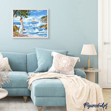 Charger l'image dans la galerie, peinture par numéros | Femme regardant les Vagues | bateaux, facile, paysages | FiguredArt