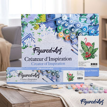 Charger l'image dans la galerie, peinture par numéros | Fleurs et Flamant rose | facile, flamants roses, fleurs, oiseaux | FiguredArt