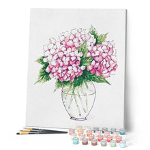 Charger l'image dans la galerie, peinture par numéros | Petit Vase et Hortensias | facile, fleurs | FiguredArt