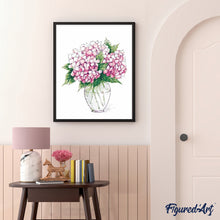 Charger l'image dans la galerie, peinture par numéros | Petit Vase et Hortensias | facile, fleurs | FiguredArt