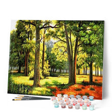 Charger l'image dans la galerie, peinture par numéros | Forêt ensoleillée | complexe, paysages | FiguredArt