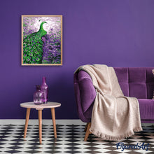 Charger l'image dans la galerie, peinture par numéros | Paon pourpre et vert | animaux, facile, paons | FiguredArt