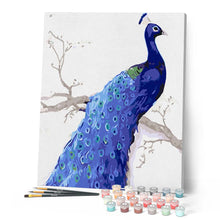 Charger l'image dans la galerie, peinture par numéros | Paon bleu profond | animaux, complexe, paons | FiguredArt