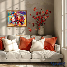 Charger l'image dans la galerie, peinture par numéros | Grand Rhino coloré | animaux, complexe, Pop Art, rhinocéros | FiguredArt
