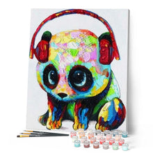 Charger l'image dans la galerie, peinture par numéros | Petit Panda et Casque | animaux, france, intermédiaire, pandas | FiguredArt