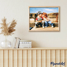 Charger l'image dans la galerie, peinture par numéros | Premier Baiser | intermédiaire, romantique | FiguredArt