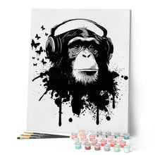 Charger l'image dans la galerie, peinture par numéros | Gorilla et Casque | animaux, facile, france, singes | FiguredArt