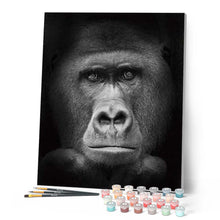Charger l'image dans la galerie, peinture par numéros | Gorille noir et blanc | animaux, complexe, singes | FiguredArt