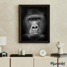 Charger l'image dans la galerie, peinture par numéros | Gorille noir et blanc | animaux, complexe, singes | FiguredArt
