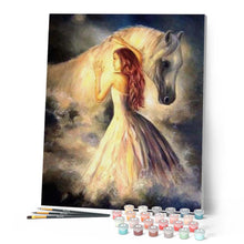 Charger l'image dans la galerie, peinture par numéros | Jeune Fille et Cheval | animaux, chevaux, complexe | FiguredArt