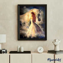 Charger l'image dans la galerie, peinture par numéros | Jeune Fille et Cheval | animaux, chevaux, complexe | FiguredArt