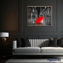 Charger l'image dans la galerie, peinture par numéros | Parapluie rouge | complexe, ville | FiguredArt