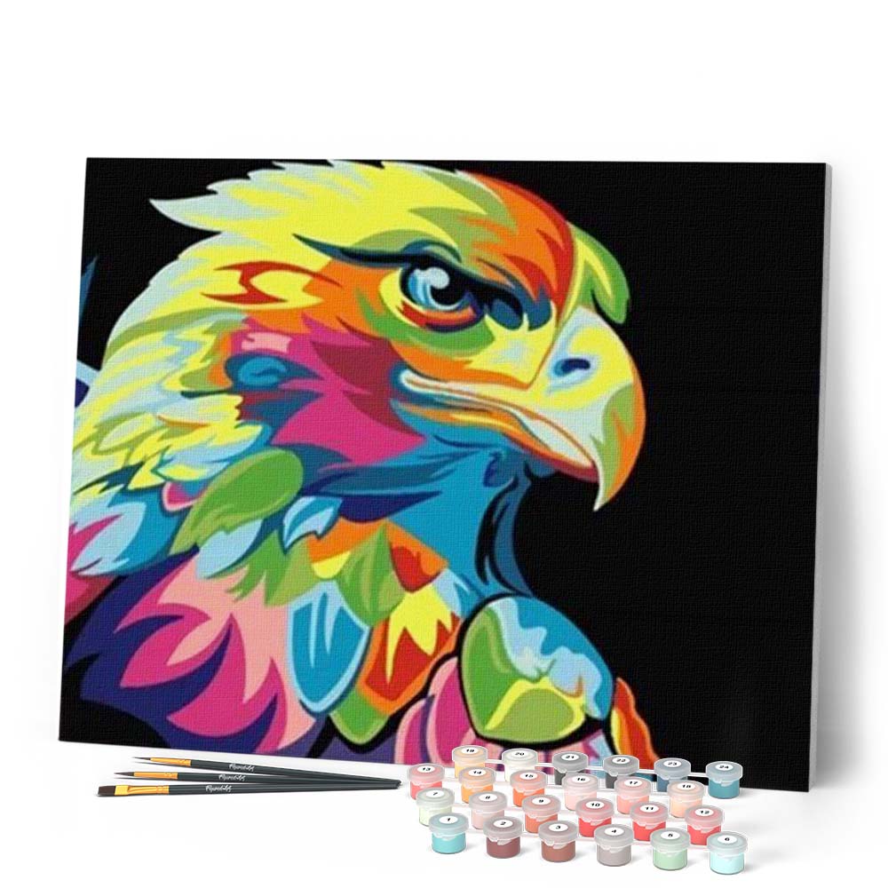 Peinture par Numéros Kit DIY - Aigle et Paysage de Suisse - toile Peinture par Numéros Kit DIY - Aigle et Paysage de Suisse - toile