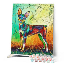 Charger l'image dans la galerie, peinture par numéros | Chiens en multicolor | animaux, chiens, complexe, Pop Art | FiguredArt