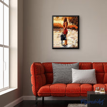 Charger l'image dans la galerie, peinture par numéros | Femme chic et Parapluie noir | complexe, romantique | FiguredArt
