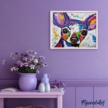 Charger l'image dans la galerie, peinture par numéros | Chien aux grandes Oreilles Pop Art | animaux, chiens, intermédiaire | FiguredArt