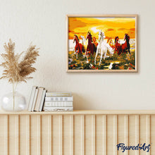 Charger l'image dans la galerie, peinture par numéros | Huit Chevaux au Galop | animaux, chevaux, intermédiaire | FiguredArt