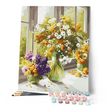 Charger l'image dans la galerie, peinture par numéros | Fleurs à la Fenêtre | fleurs, intermédiaire | FiguredArt