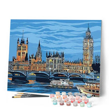 Charger l'image dans la galerie, peinture par numéros | Big Ben à Londres le soir | facile, ville | FiguredArt