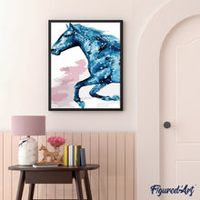 Charger l'image dans la galerie, peinture par numéros | Cheval bleu | animaux, chevaux, intermédiaire | FiguredArt