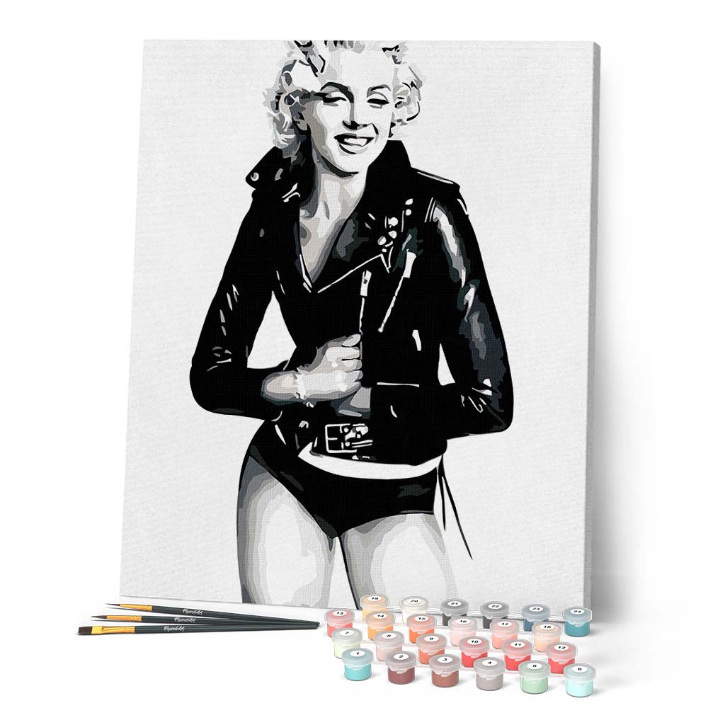 Tableau Tête de Mort Marilyn Monroe Noir et Blanc