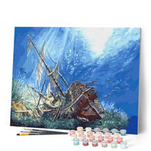 Charger l'image dans la galerie, peinture par numéros | Bateau englouti | bateaux, intermédiaire | FiguredArt
