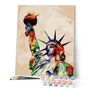 Peinture par numéros - Statue de la Liberté et Ciel rosé – Figured'Art Peinture par numéros - Statue de la Liberté et Ciel rosé – Figured'Art