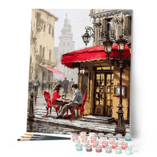 Charger l'image dans la galerie, peinture par numéros | Couples en Terrasse | intermédiaire, romantique, ville | FiguredArt
