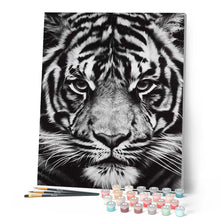 Charger l'image dans la galerie, peinture par numéros | Tête de Tigre en noir et blanc | animaux, complexe, france, tigres | FiguredArt
