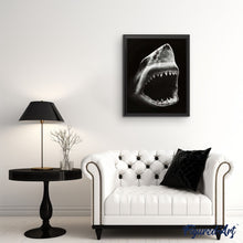 Charger l'image dans la galerie, peinture par numéros | Requin en noir et blanc | animaux, complexe, poissons | FiguredArt