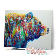 Charger l'image dans la galerie, peinture par numéros | Ours multicolore | animaux, complexe, france, ours, Pop Art | FiguredArt