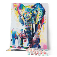 Charger l'image dans la galerie, peinture par numéros | Eléphants Aquarelle | animaux, france, intermédiaire, éléphants | FiguredArt
