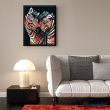 Charger l'image dans la galerie, peinture par numéros | Couple de Zèbres colorés | animaux, facile, france, zèbres | FiguredArt