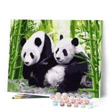 Charger l'image dans la galerie, peinture par numéros | Pandas au Japon | animaux, facile, pandas | FiguredArt