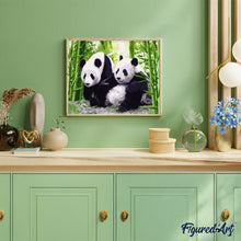 Charger l'image dans la galerie, peinture par numéros | Pandas au Japon | animaux, facile, pandas | FiguredArt