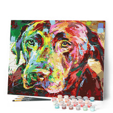Charger l'image dans la galerie, peinture par numéros | Chien triste | animaux, chiens, complexe, Pop Art | FiguredArt