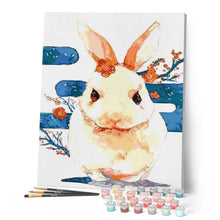 Charger l'image dans la galerie, peinture par numéros | Lapin et Fleurs | animaux, intermédiaire, lapins | FiguredArt