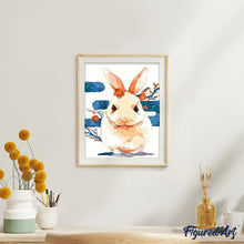 Charger l'image dans la galerie, peinture par numéros | Lapin et Fleurs | animaux, intermédiaire, lapins | FiguredArt