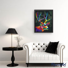 Charger l'image dans la galerie, peinture par numéros | Cerf coloré Pop Art | animaux, facile, Pop Art, rennes et biches | FiguredArt