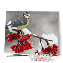 Charger l'image dans la galerie, peinture par numéros | Oiseau et Fruits rouges | animaux, facile, fleurs | FiguredArt