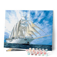 Charger l'image dans la galerie, peinture par numéros | Voilier blanc | bateaux, intermédiaire | FiguredArt