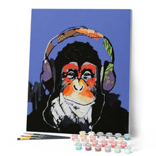 Charger l'image dans la galerie, peinture par numéros | DJ Singe | animaux, facile, singes | FiguredArt